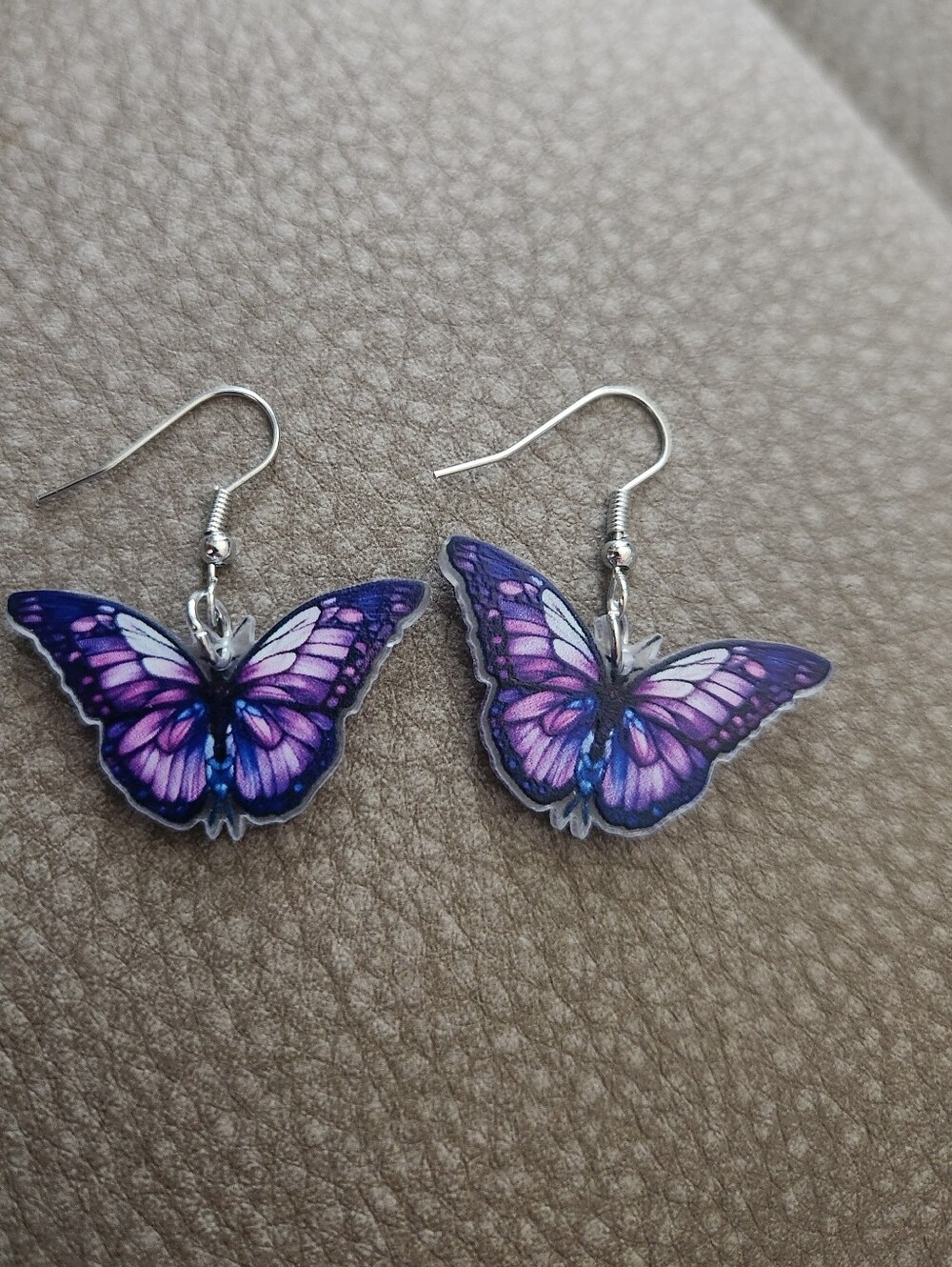 Purple Butterfly Dangle Earrings - Women Jewelry
